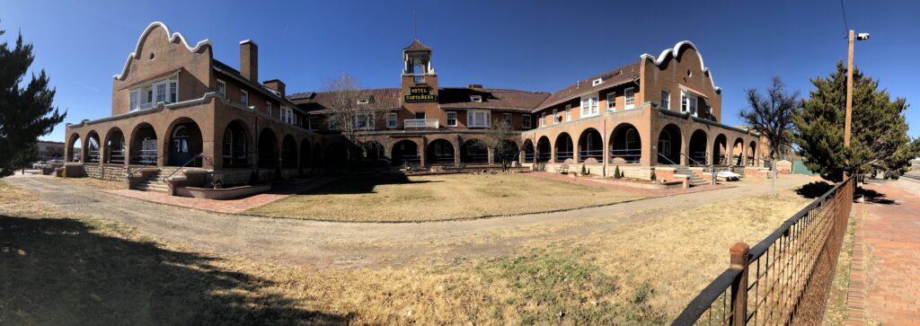 The historic Casteñeda Hotel in Las Vegas, New Mexico